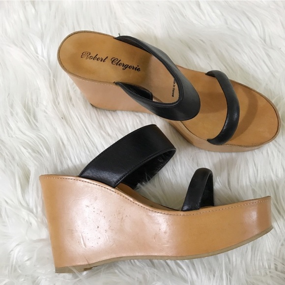 Robert Clergerie Shoes - Robert Clergerie 2 Strap Wedge Mule 7.5 7 1/2